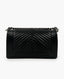 Chanel Calfskin Boy Old Medium Chevron Quilted Flap Black