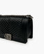 Chanel Calfskin Boy Old Medium Chevron Quilted Flap Black