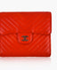 Chanel Classic Flap Lompakko Coral Chevron SHW