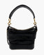 Chanel Gabrielle Cocodile Hobo Calfskin Crocodile Bag Black