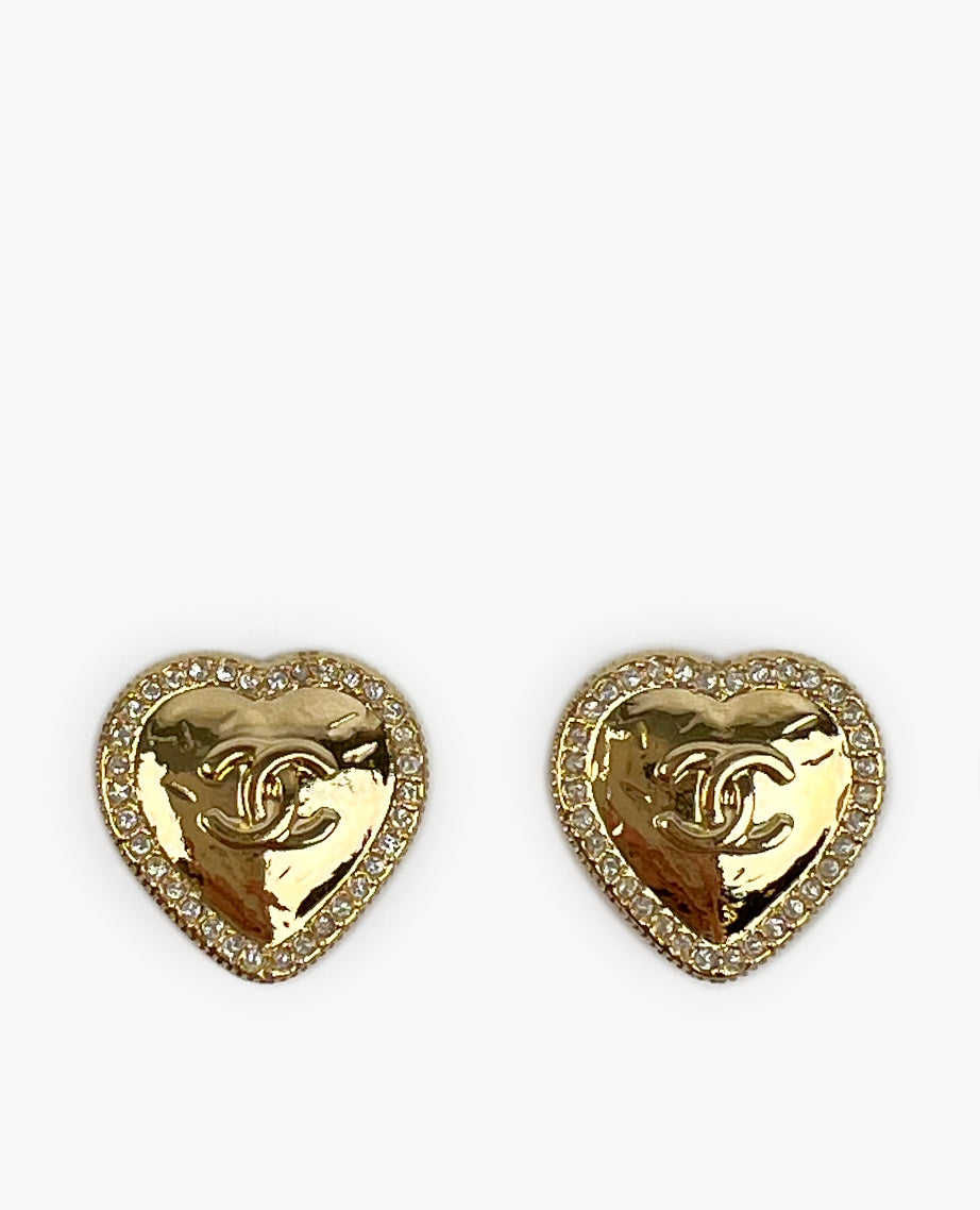 Chanel heart earrings store