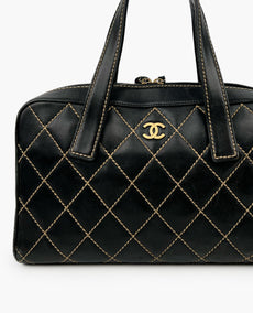 Chanel CC 2004 Wild Stitch -kangaskassi, suorakaiteen muotoinen