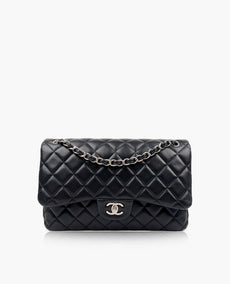 Chanel Timeless Jumbo Double Flap Black Lambskin SHW