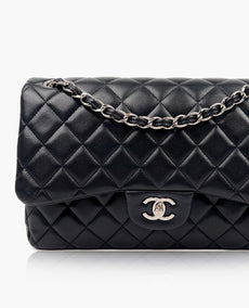 Chanel Timeless Jumbo Double Flap Black Lambskin SHW