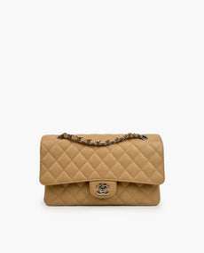 Chanel Timeless Medium Beige Caviar SHW