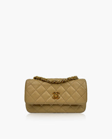 Chanel Vintage Crossbody Flap Bag beige GHW