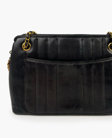 Chanel Sun Charm Shoulder Bag Black Lambskin