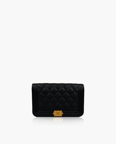 Chanel Boy Clutch Black Caviar The Boy Lock GHW