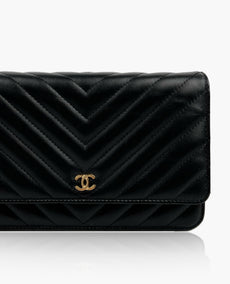 Chanel Chevron WOC Lambskin Black CHW