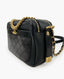 Chanel Smooth Leather Flat Black Quilted Camera Bag