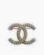 Chanel CC Brooch Silver Strass