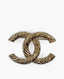 Chanel CC Brooch Champagne Striped