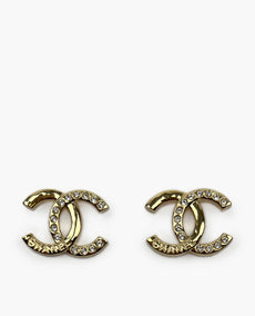 Chanel CC Crystal Gold Earrings