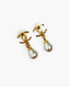 Chanel Gold Finish CC Teardrop Pearl Stud Earrings