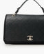 Chanel Medium CC Top Handle Casual Flap Bag Quilted Black Caviar SHW