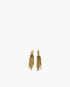 Chanel Chain Long CC Gold Earrings