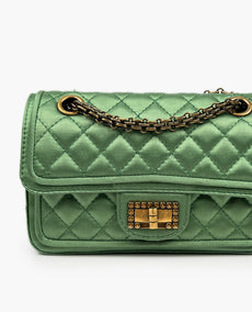 Chanel Green Satin Quilted 2.55 Reissue Flap Bag GAHW