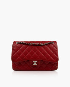 Chanel Timeless Jumbo Double Flap Red Caviar SHW