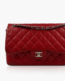 Chanel Timeless Jumbo Double Flap Red Caviar SHW