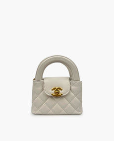 Chanel Mini Nano White Kelly Bag GHW