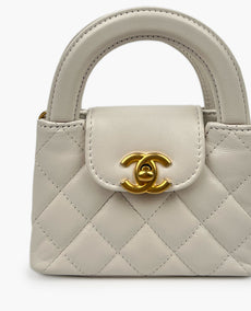 Chanel Mini Nano White Kelly Bag GHW