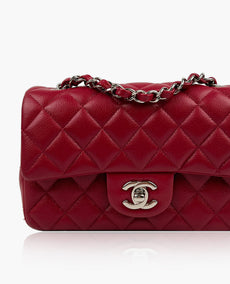 Chanel Mini suorakulmainen vadelmakaviaari SHW