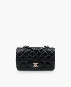 Chanel Mini suorakulmainen musta lampaannahkainen SHW