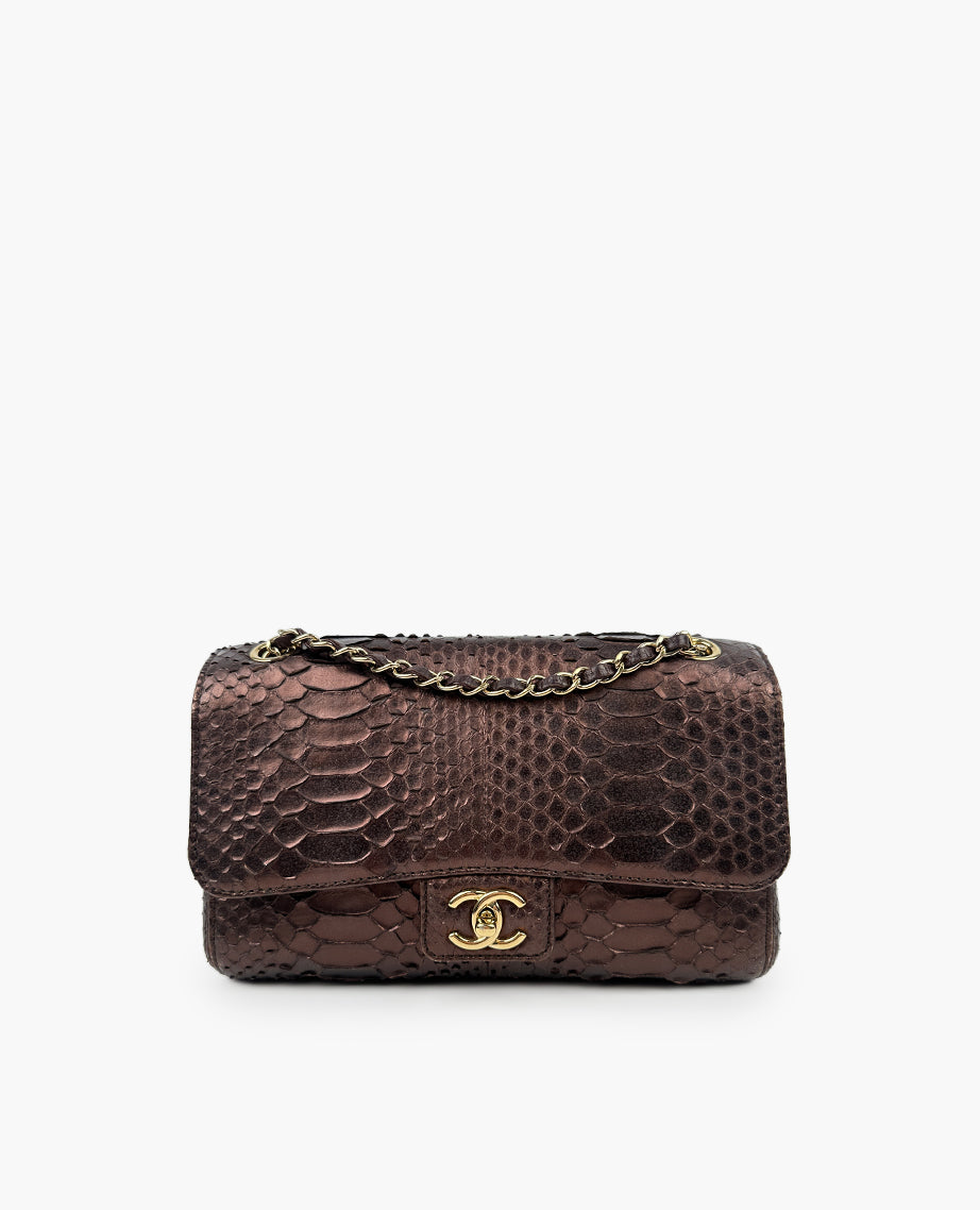 Chanel Python Soho Tassel Medium Flap Dark Brown – Luxury Helsinki
