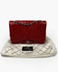 Chanel Timeless Jumbo Single Flap -laukku, punainen kiiltonahka Chevron SHW