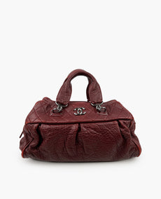 Chanel Burgundy Ultra Stitch Bowler Bag SHW