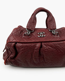 Chanel Burgundy Ultra Stitch Bowler Bag SHW