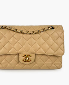 Chanel Timeless Medium Beige Caviar GHW