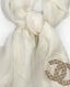 Chanel White Thin Silk Scarf