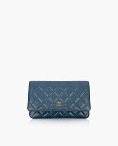 Chanel WOC Dark Blue Caviar SHW