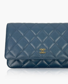 Chanel WOC Dark Blue Caviar SHW