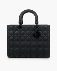 Lady Dior Large All Black Matt Bag