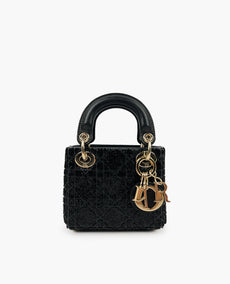 Dior Micro Lady Dior Bag Metallic Cannage Lambskin With Bead Embroidery