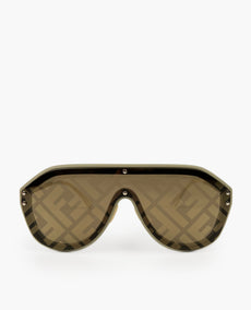 Fendi Gold FF Mask Sunglasses