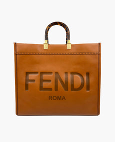 Fendi Sunshine Suuri ruskea nahkaostaja