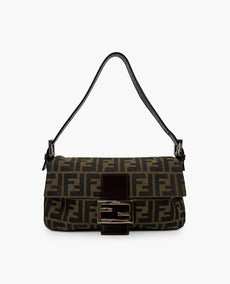 Fendi Baguette -käsilaukku ruskealla FF Monogrammikankaalla