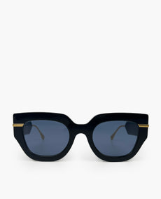 Fendi Logo Black and Gold Sunglasses