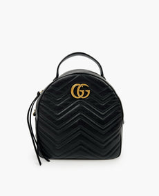 Gucci Calfskin Matelasse GG Marmont -reppu musta