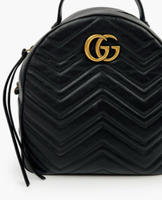 Gucci Calfskin Matelasse GG Marmont -reppu musta