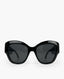 Gucci Black Round-Cat Eye Sunglasses Gold GG Logo