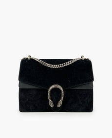 Gucci Dionysus Medium Shoulder Bag Black Suede