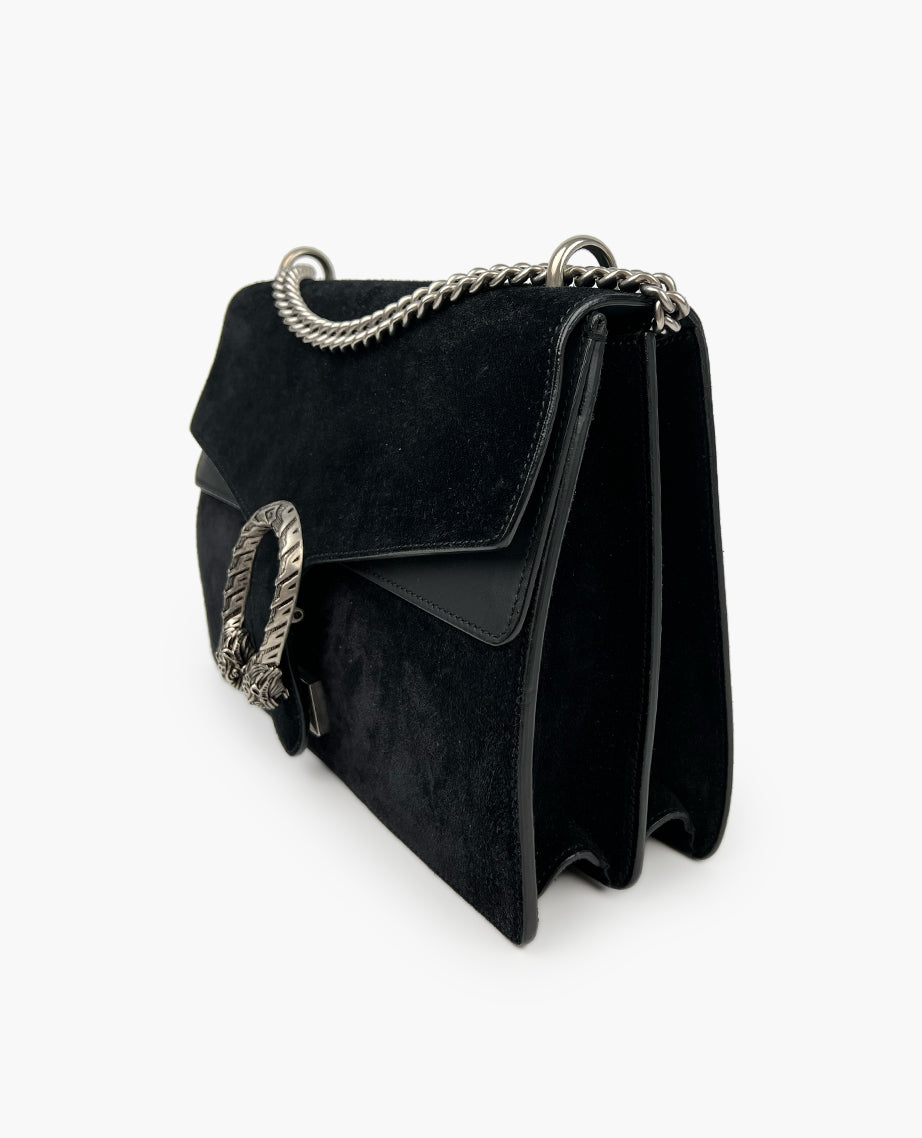 Gucci dionysus black suede medium store