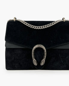 Gucci Dionysus Medium Shoulder Bag Black Suede