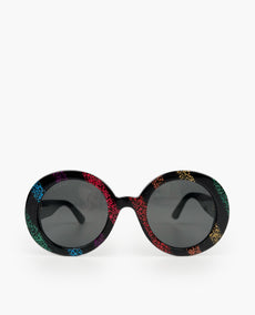 Gucci Black Rainbow Glitter Pyöreät aurinkolasit