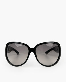 Gucci Black Oversized Rhinestone GG Logo Sunglasses