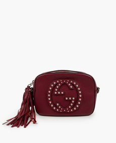 Gucci Soho Leather Disco Red Bag With Studs